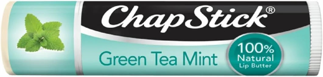 ChapStick Green Tea Mint 100 Percent Natural Ingredients Lip Butter, Moisturizing Lip Balm - 0.15 Oz