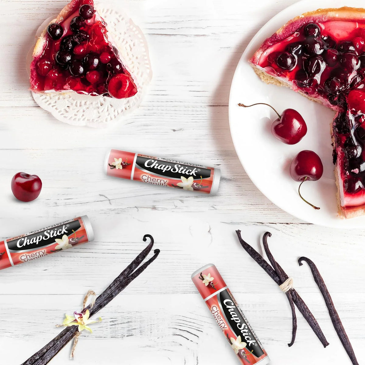 ChapStick Lip Balm, Cherry Vanilla – Fruity Sweet & Creamy Moisturizer for Dry Lips, 0.15 Oz