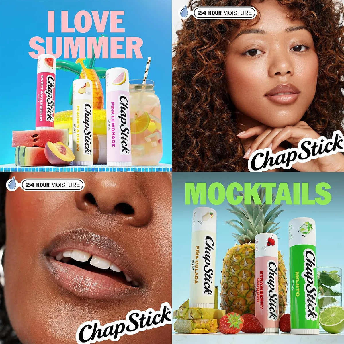ChapStick Lip Balm Variety Packs (18 Sticks) – Ice Cream Classics, I Love Summer, and Mocktail Collection, Party Favors, 0.15 Oz Ea