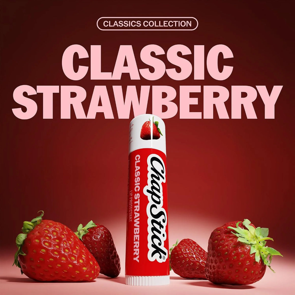 ChapStick Lip Balm, Classic Strawberry 3-Pack (9 Sticks), 0.15 Oz Ea