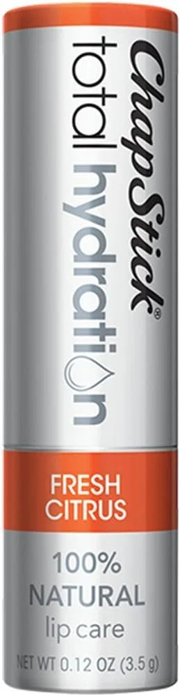 ChapStick Total Hydration (Fresh Citrus Flavor, 0.12 Ounce) Flavored Lip Balm Tube, Natural Age Defying Lip Care, Clinically Proven