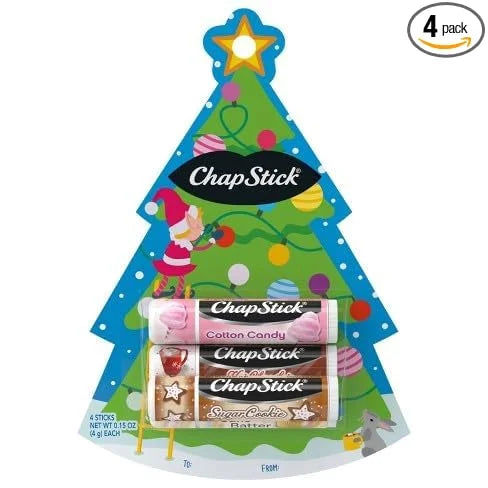 Chapstick Sugar Cookie, Cotton Candy, Hot Chocolate and Cake Batter Kids' Lip Balm - 4ct