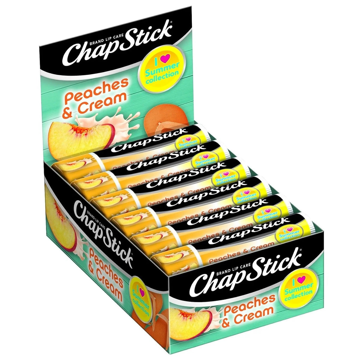 ChapStick Summer Collection Peaches & Cream, 0.15 oz (Pack of 12)