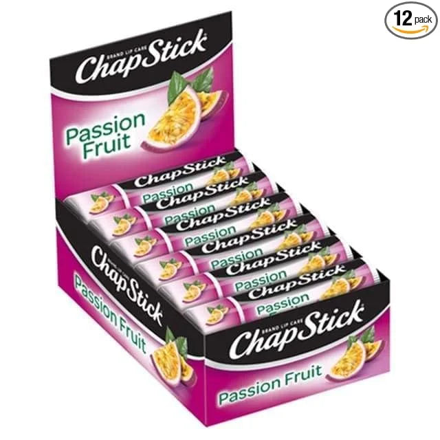 ChapStick Lip Moisturizer, Passionfruit, 12-Pack Limited Edition Bulk Lip Balm, Sweet & Aromatic, 0.15 Oz Ea