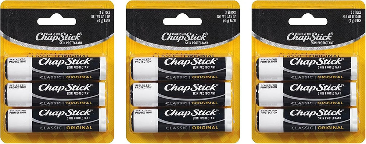 ChapStick Classic Original Skin Protectant (3-Count (Pack of 4), 0.15 Ounce Each)
