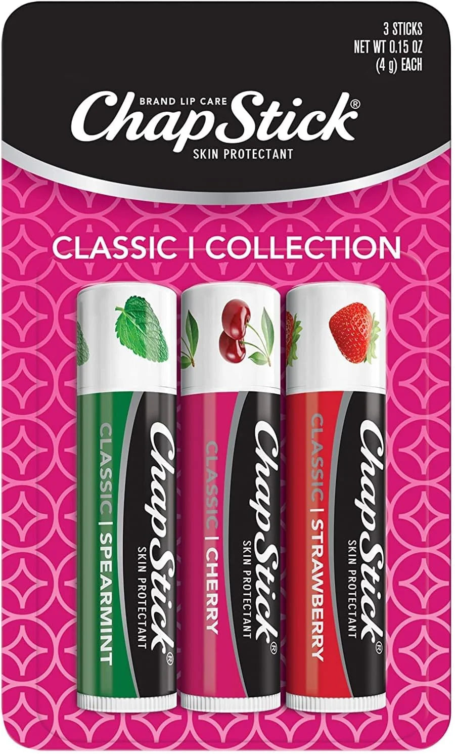 ChapStick Classic Lip Care Skin Protectant 0.15 Ounce, 3 Count (Pack of 1)