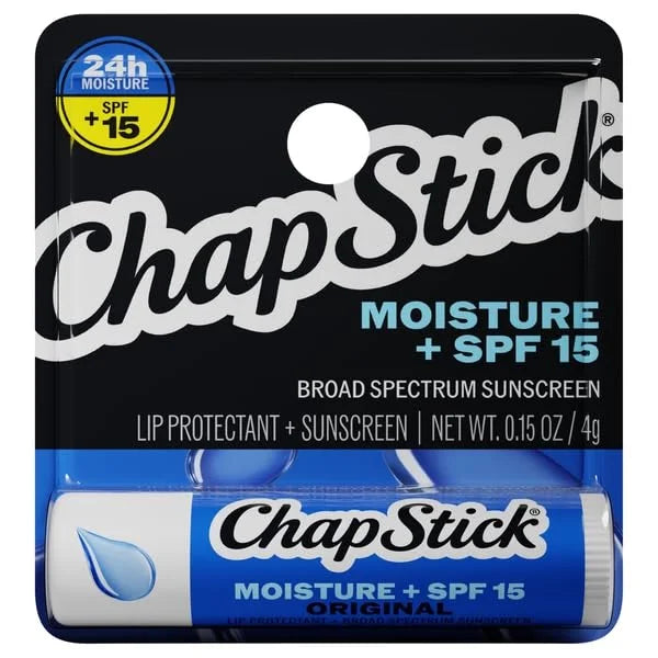 Chapstick, Moisture And SPF 15 Broad Spectrum Original Lip Protectant And Sunscreen, 0.15 Ounce