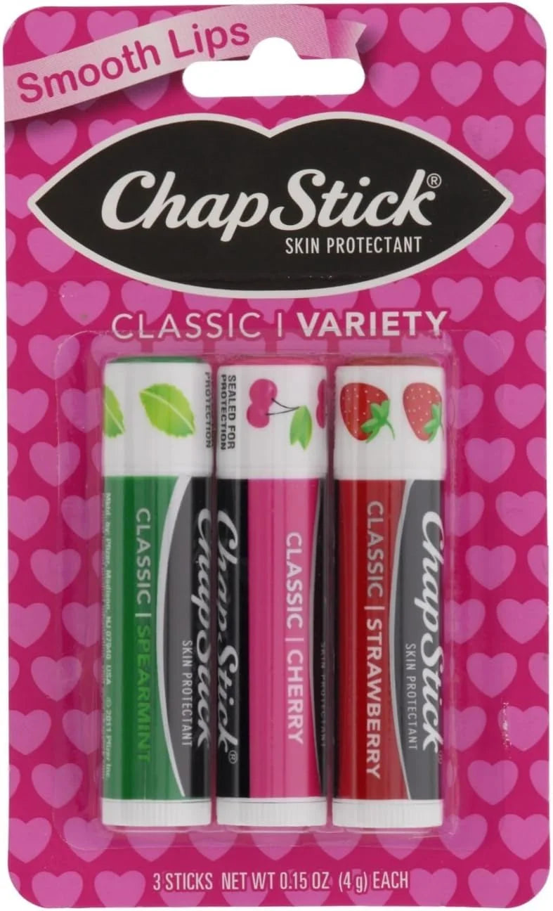 ChapStick Classic Variety, 3 ct. (Spearmint, Cherry and Strawberry)