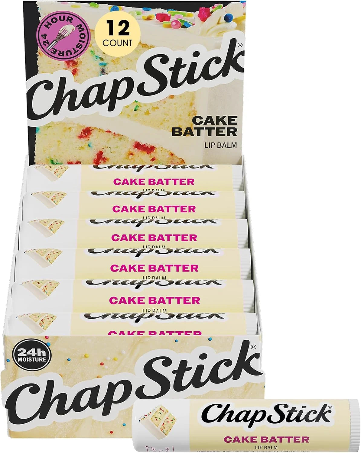 ChapStick Cake Batter Lip Balm, Bulk 12-Pack