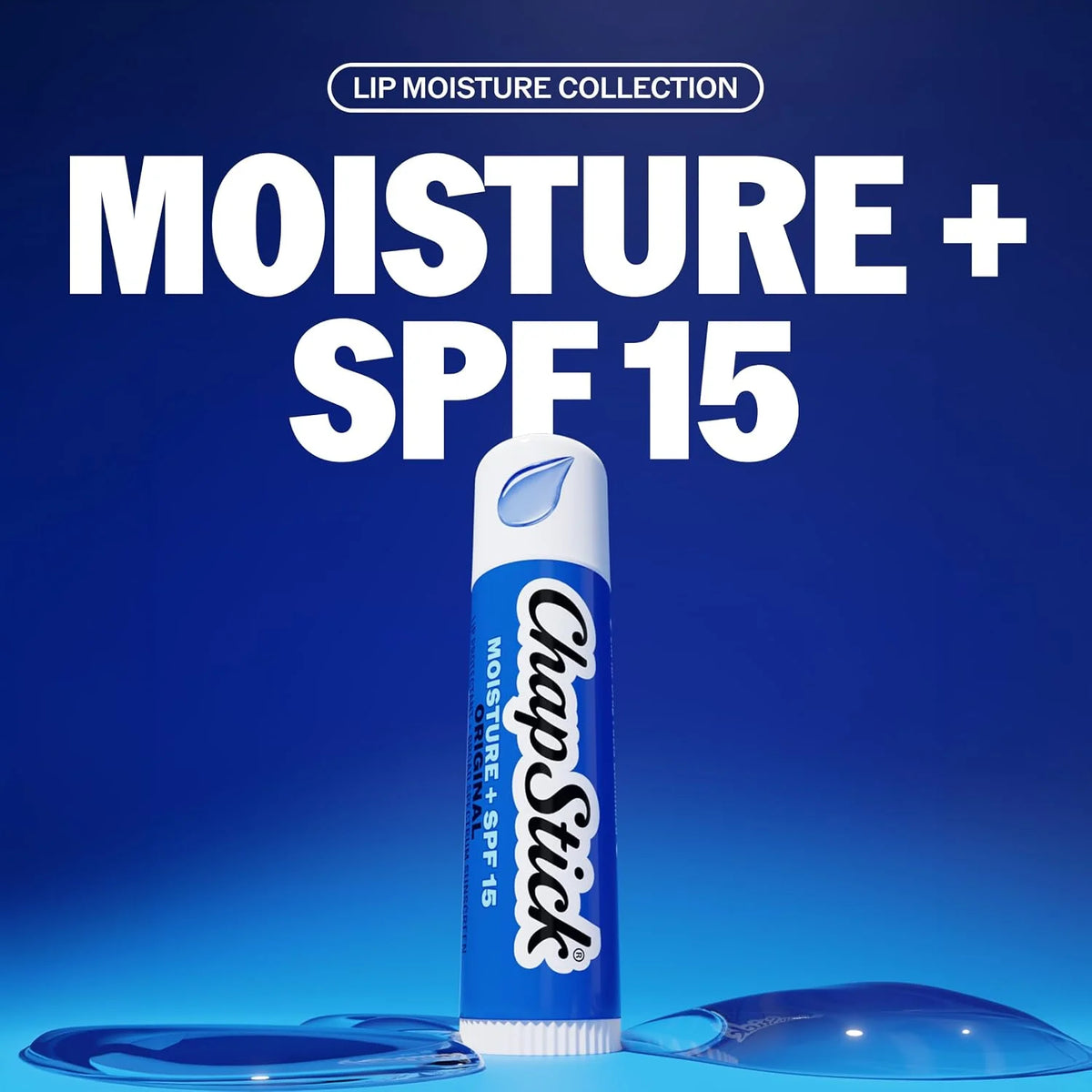 ChapStick Moisture SPF + 15 Lip Balm Sticks with 24 Hour Moisture, 12-Pack