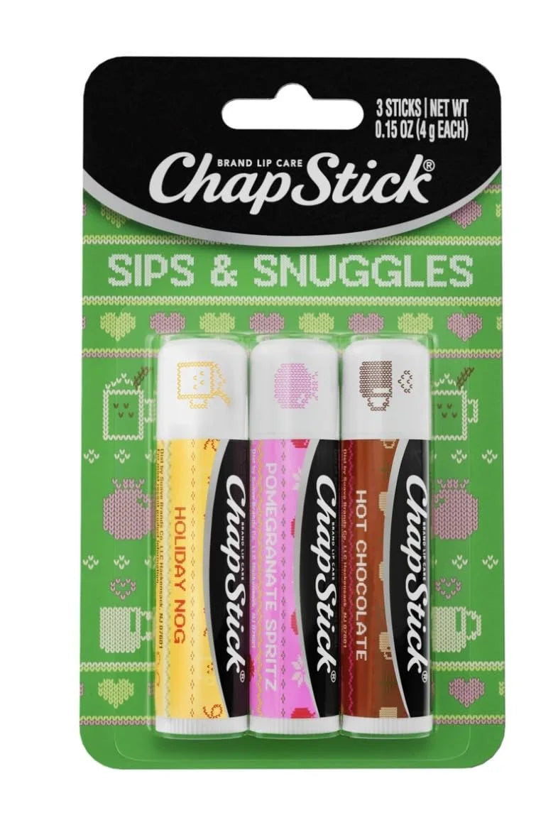 ChapStick Sips & Snuggles Lip Balm Holiday Gift Set, 3 Pack Variety